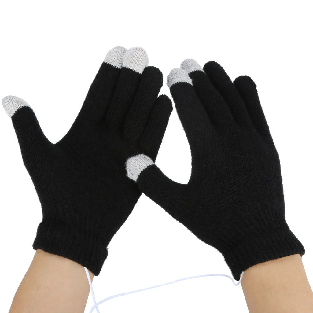 USB Warm Hand Heating Gloves Constant Temperature Portable Soft Wearable Winter