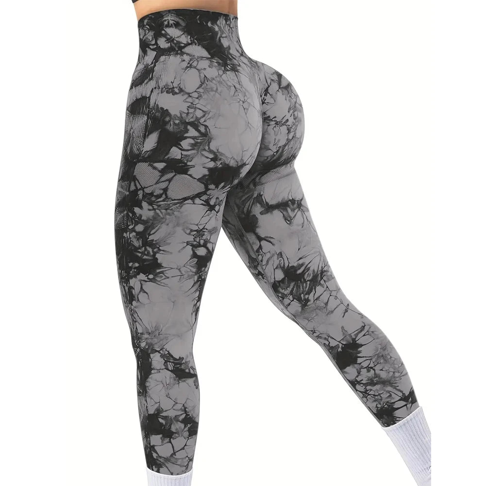 NEW Arrivals S(45-55KG0- XL(75-95KG) 9 Colors Women's Tie-Dye Seamless Peach Butt High Waist Butt Pants Stretch Fitness Yoga Pants Outdoor Running Leggings Ladies Sports Clothing Supplies