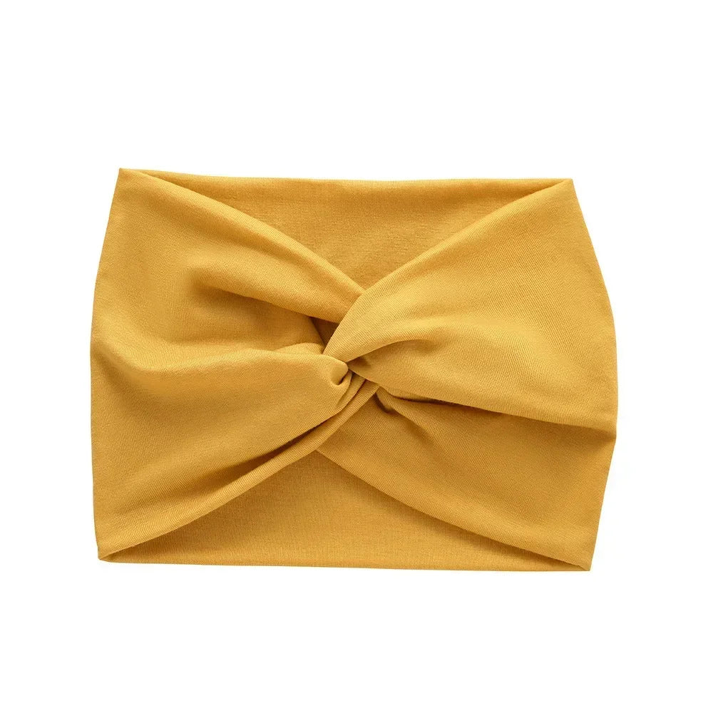 NEW Arrivals 44 Colors/Patterns Sports Elastic Wide-Brimmed Headband Unisex Solid Color Knotted Soft Anti-Slip Warm Turban Bandana Elastic Hairband Ladies Girls Fashion Apparel Accessories Clothing Supplies