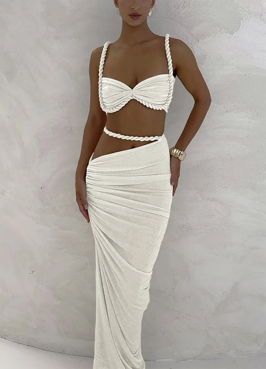NEW Arrivals 3 PCS Set UK Size 4 Colors High-Quality Bikinis Cover-Ups Sets Sexy Push Up Backless Women's Swimsuit Gradient Cover-Ups Luxury Dress High-End Niche Beach Wear