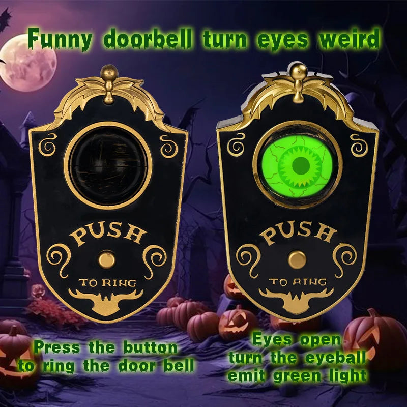 4-8Pcs Halloween Sounding One-eyed Doorbell Decoration Glowing Eyeball Horror Doorbell Bar Secret Room Haunted House Trick Props