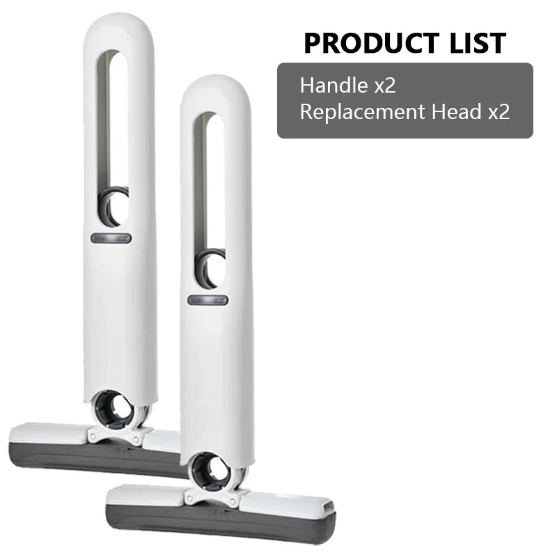 NEW Arrivals 2PCS + 3 Replacement Head Set Mini Mop Self Squeeze Mop Powerful Folding Household Clean Tools No Hand Wash Strong Absorbent Mop for Bathroom Kitchen Desktop