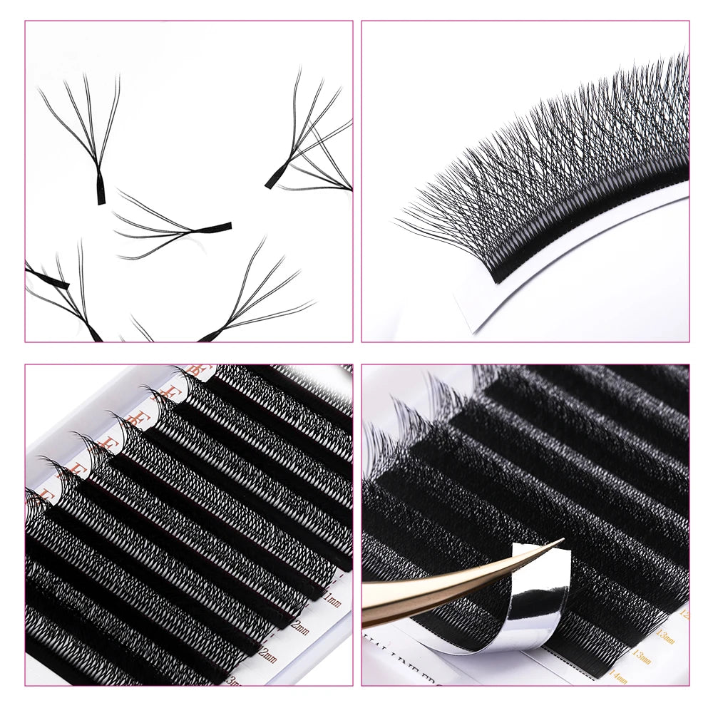 8D W Lashes Double Layer 4D W Shape Lash Extensions 8-15mm Natural Soft Volume Fan Lashes 0.07-C/D 8D Premade Volume Fan Lashes