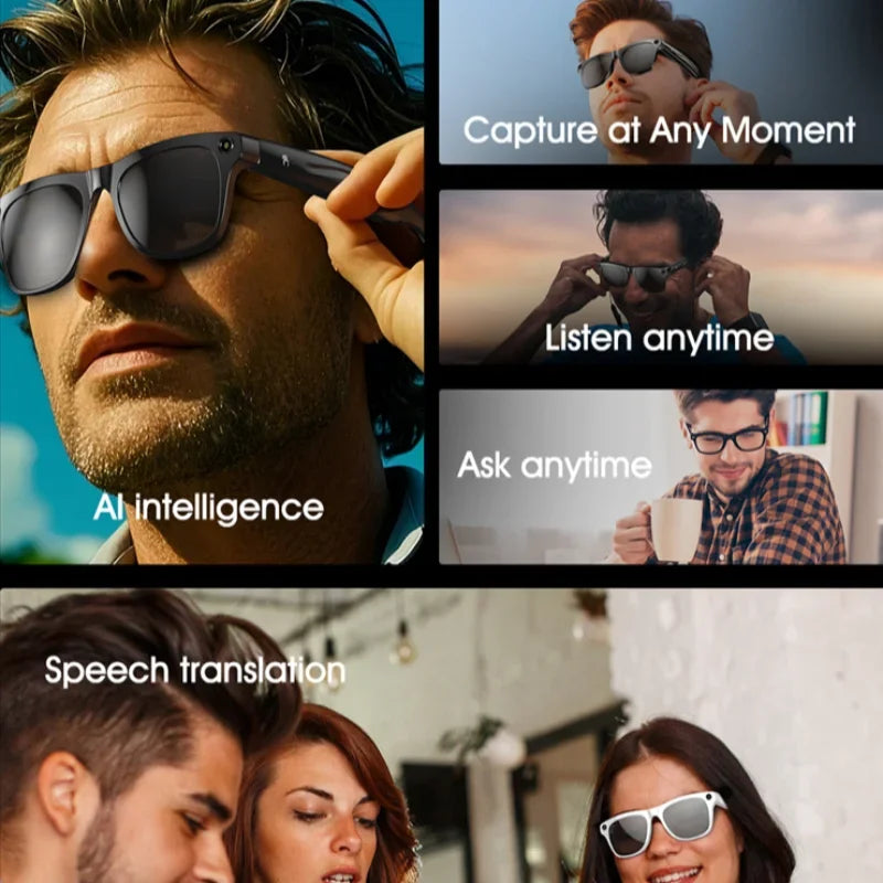 NEW Xiaomi AI Smart Camera Glasses 6K HD With Long-Lasting Battery Voice Assistant Control Calling Music Outdoor Photo-Gray Glasses 75 Languages Translator Business Meetings Outdoor Glasses