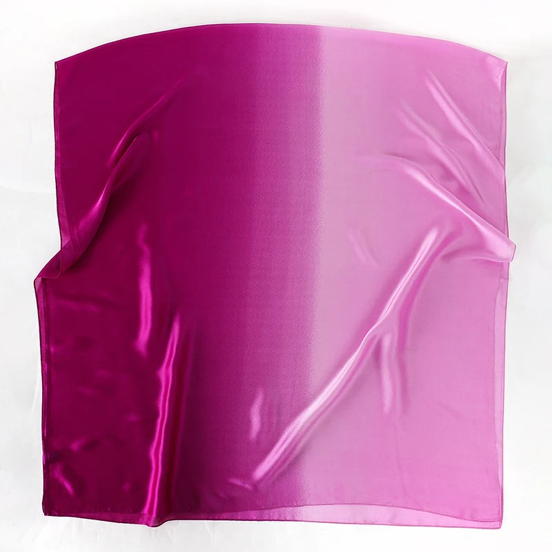 Luxury Gradient Silk Scarf Women Brand Solid Femme Shawls Wraps Bandana Head Foulard Fashion Lady Hijab Wedding Poncho