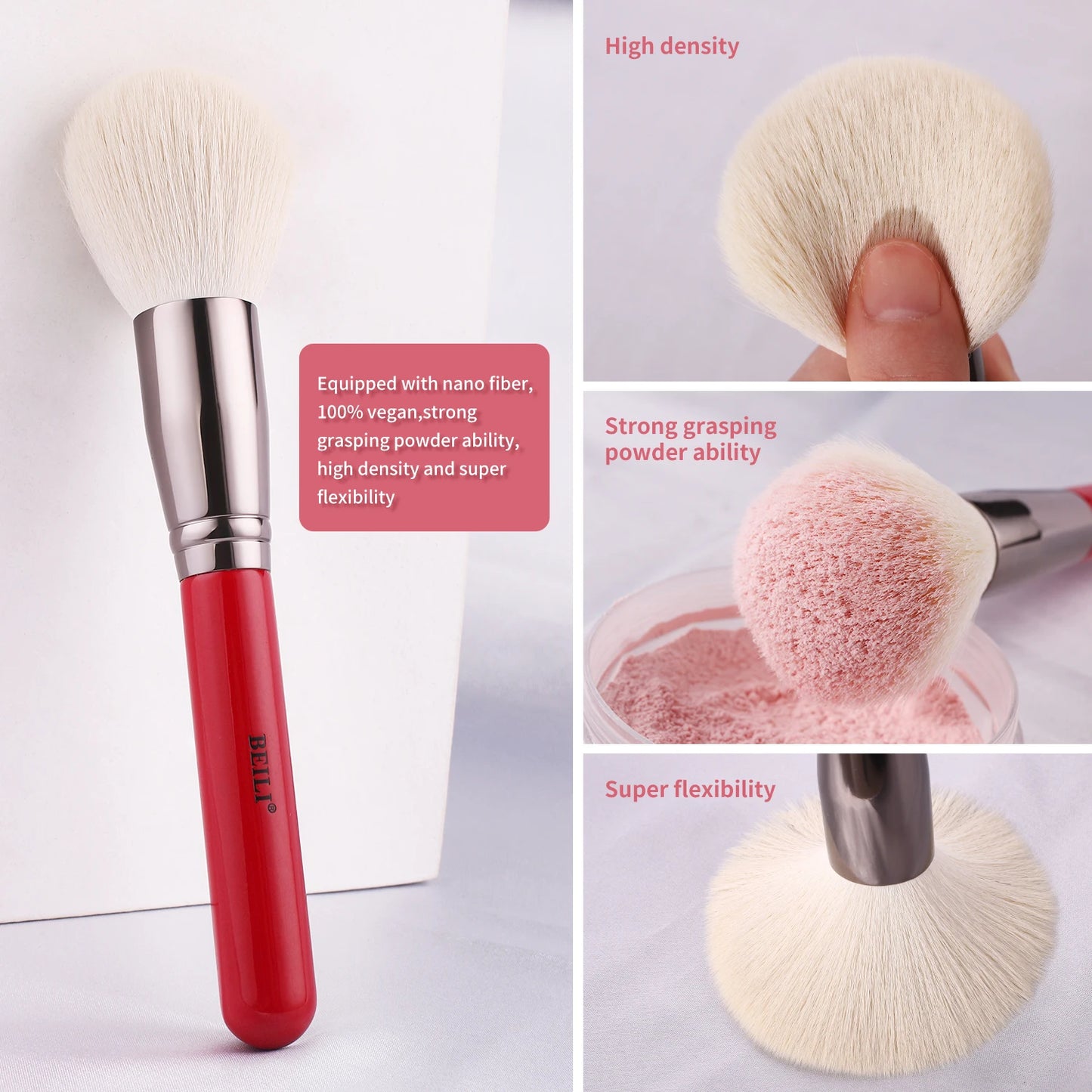 Red Natural Makeup Brushes Set 11-30pcs Foundation Blending Powder Blush Eyebrow Professional Eyeshadow brochas maquillaje