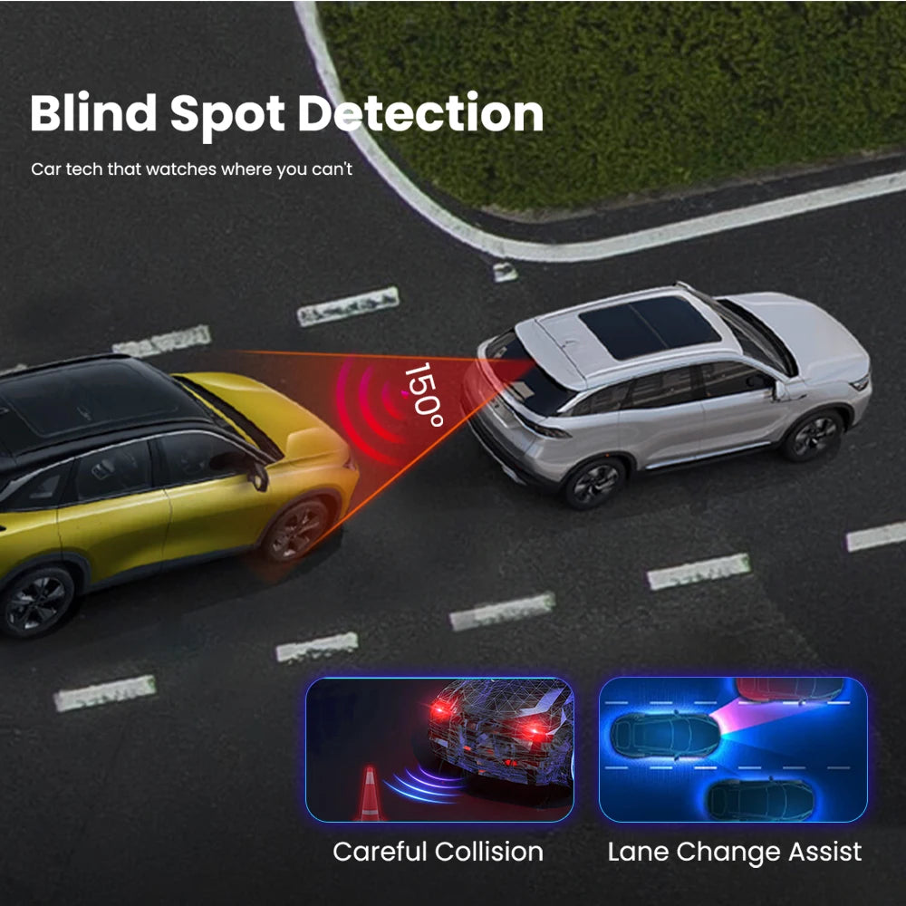 4K WIFI Mirror Dash Cam Smart Driving Assistant ADAS & BSD with External GPS Support Monitor Night Vision 24H Parking