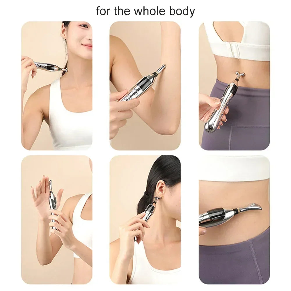 NEW Arrivals Electric Meridian Acupuncture Pen Set Electronic Laser Pointer Physiotherapy Acupressure Relax Tens EMS Pulse Vibrators Relaxing Massage Pens Health Care Supplies