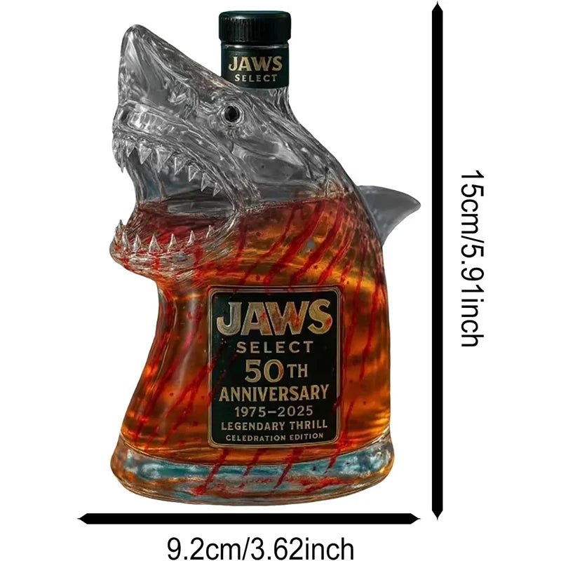 NEW Arrivals Shark Statue Whiskey Wine Liquor Bottle, Decanter Wine Decoration For Bar ,Office, Home Animal Whiskey Bottle 3D Engraved Shark Glass 320ml