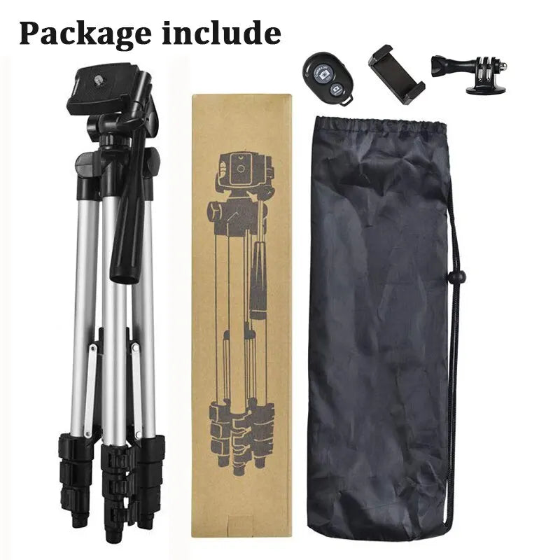 NEW NA-3120 Phone Tripod Stand 40inch Universal Photography Live Streaming YouTube TikTok Reels Video Recording for iPhone Samsung Xiaomi Huawei iPhone Aluminum Travel Tripod