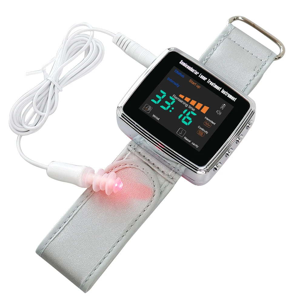 NEW Arrivals 15 Holes 650nm Laser Therapy Watch Diode LLLT Wrist Watch For Diabetes Cholesterol Hypertension Treatment Sinusitis Therapy Health Care Supplies