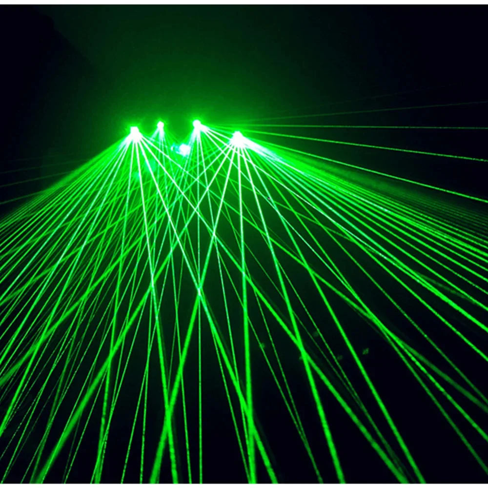 RGB LED Glow Gloves DJ Disco Multi-line 4 Heads Beam Light For Finger Halloween Christmas Party Nightclub Stage Rave Accessorie