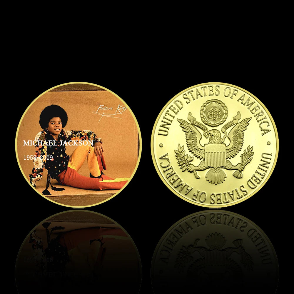 Michael Jackson Commemorative Coins Gold Plated Metal Challenge Medals Collent Gift - 1 Ounce - Rare