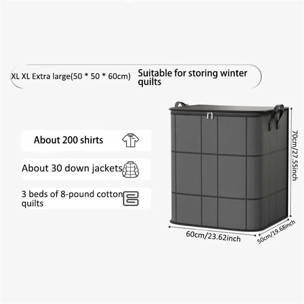 S/M/L/XL Thickened Large Capacity Travel Moving Packing Bags Wear-Resistant Foldable Storage Bag for Clothes And Quilts Non-Woven Fabric Organizer Box Bedroom Wardrobe Clothing Supplies