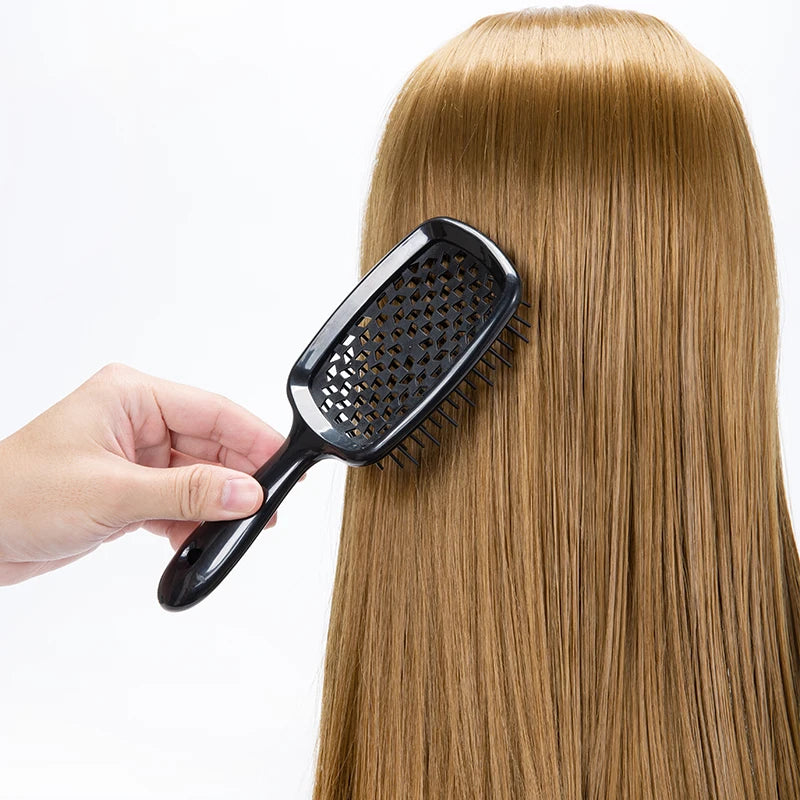 3pcs/set unbrush detangling hair brush Natural Wet Curly Hollow Detangling Hair Brush Set Salon Professional Hairdressing Tools