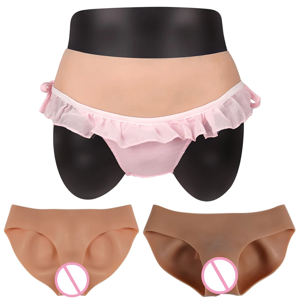 Simulated Silicone Fake Vagina Underwear Briefs Panties Hiding Penis For Crossdresser Transgender Shemale Dragqueen Cosplay Gays