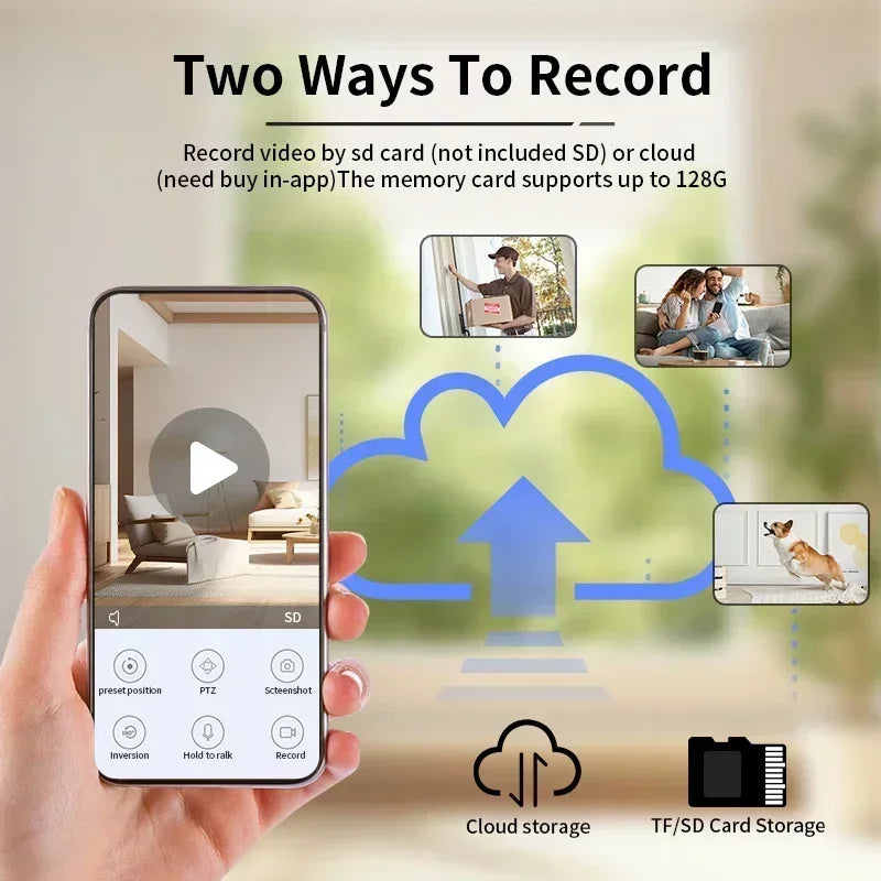 NEW Arrivals Robotic Camera 10 Features Voice Alarm 8MP 4K IP Camera Wi-Fi Surveillance Robot Camera HD Cloud Smart Home Two Way Audio CCTV Network Wireless Baby Monitor Camera