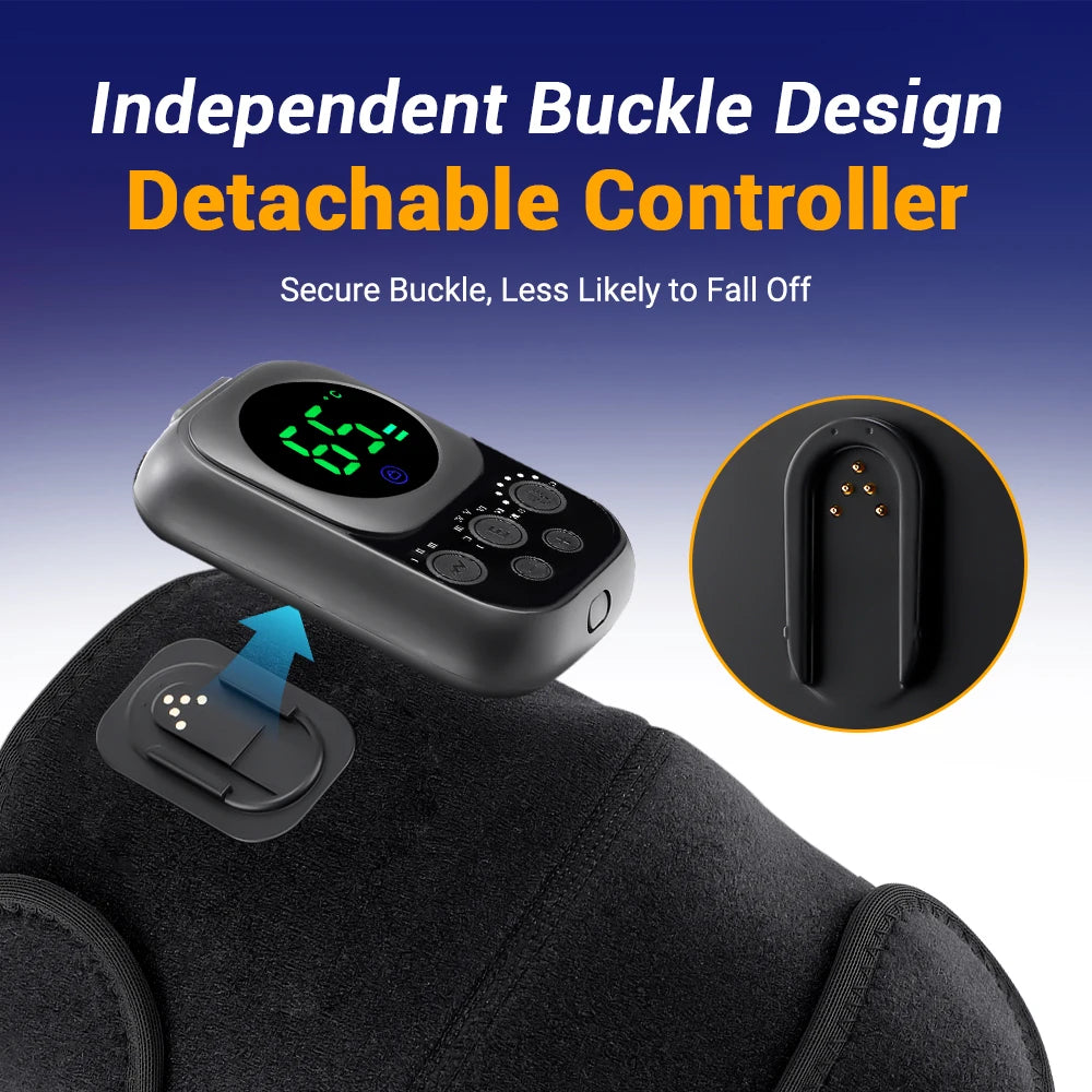 NEW Arrivals Wireless Control Heating Vibration Knee Pad Detachable Black With A Maximum Battery Life Of 10 Hours USB Rechargeable Health Care Supplies