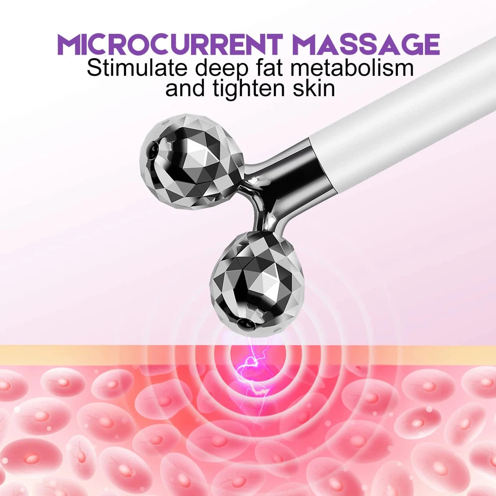 V Face Lifting Electric Facial Massager 3D Face Body Massage Roller Amethyst Eye Massager Skin Care Tool Birthday Gift for Women