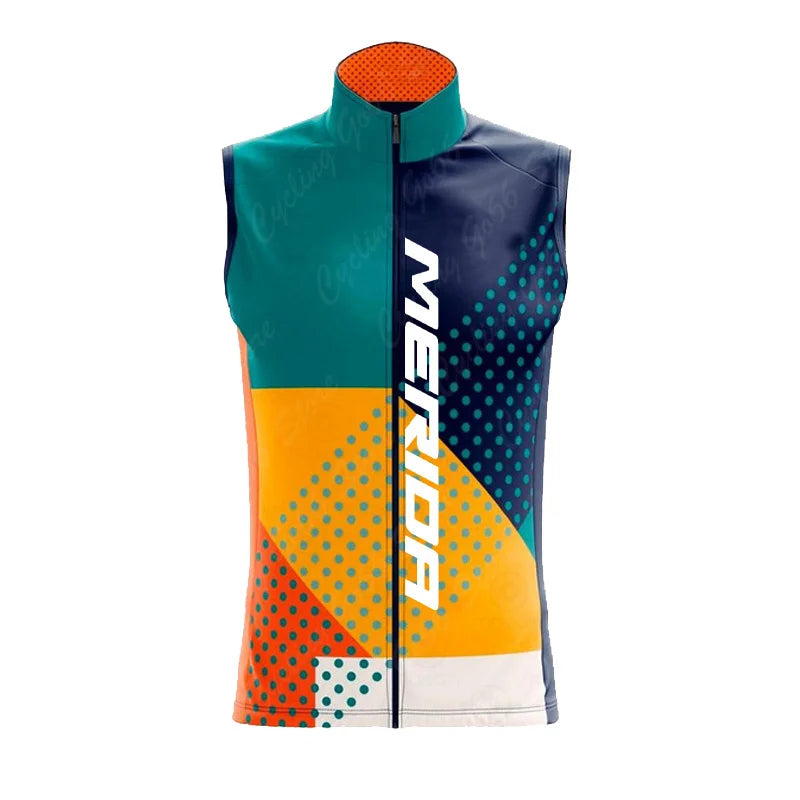 NEW Arrivals S-3XL Plus Size Original Merida Cardigan Chest Vest Cuts Wind Cycling Waterproof Running Vest Man Sleeveless Cycling Jersey Men Summer Men's Vests Sports Apparel Accessories