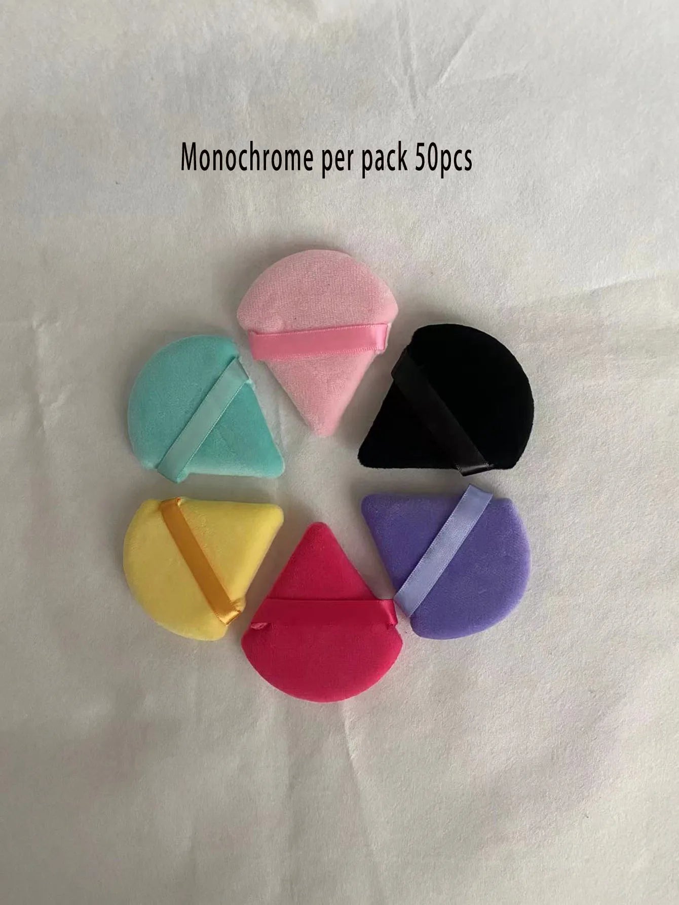 50pcs color multi-choice flocking powder puff Soft powder puff does not eat powder