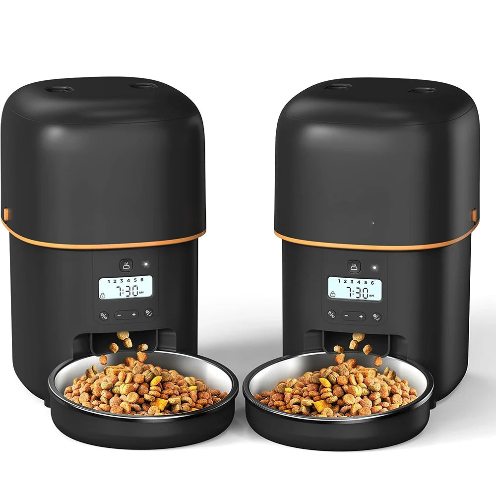 NEW Arrivals 5G Video Feeder 2L Button WI-FI Camera Automatic Cat Feeder Pet Smart Cat Food Dispenser Timer Stainless Steel Bowl Auto Feeder For Cats Dog Bowl Pets Supplies
