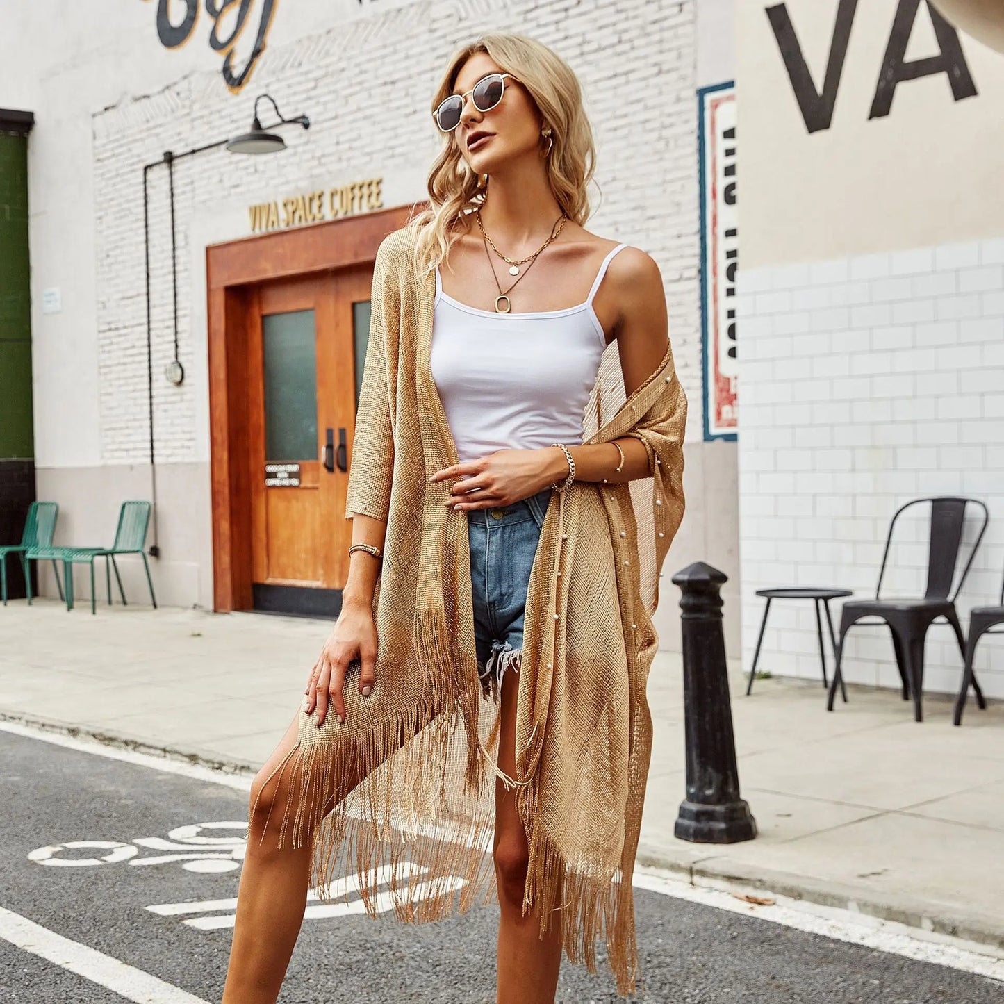 NEW Arrivals Women's Tops Leopard Loose Tassels Cover-Ups Beach Swim Bikini Kimono Cardigan Bathing Suit Cover Ups Blouse Swimwear Resort Wear Swimming Apparel Supplies