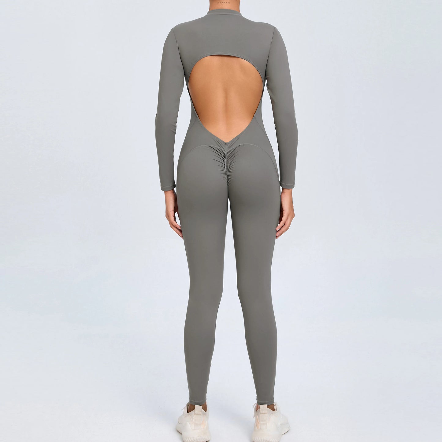 NEW Arrivals 10 Colors Women Sportwear Yoga Jumpsuit Zip Long Sleeve Back Open Outfit Fitness Tracksuit Tight One-piece Gym Overalls Sports Bodysuit