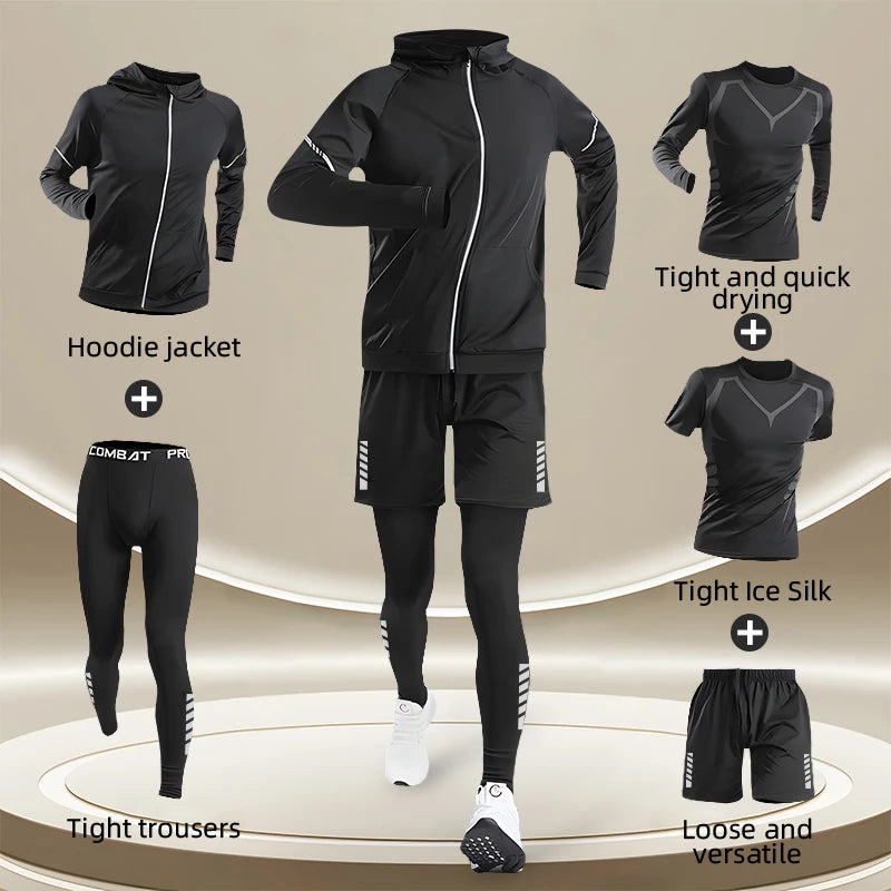 NEW Arrivals S-3XL Plus Size Professional Sports Suit for Men, Fitness Clothes, Autumn and Winter, Running Speed Drying Equipment, Winter Equipment, Morning Running Sports Clothing Supplies