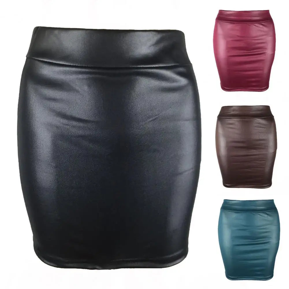 NEW Arrivals S-3XL High Quality Leather Matte Slim Mini Sexy Fashion PU Hot Short High Waist Skirt Evening Nightclub Party Streetwear Office Lady Clothes Girl Ladies Luxury Fashion Apparel Supplies