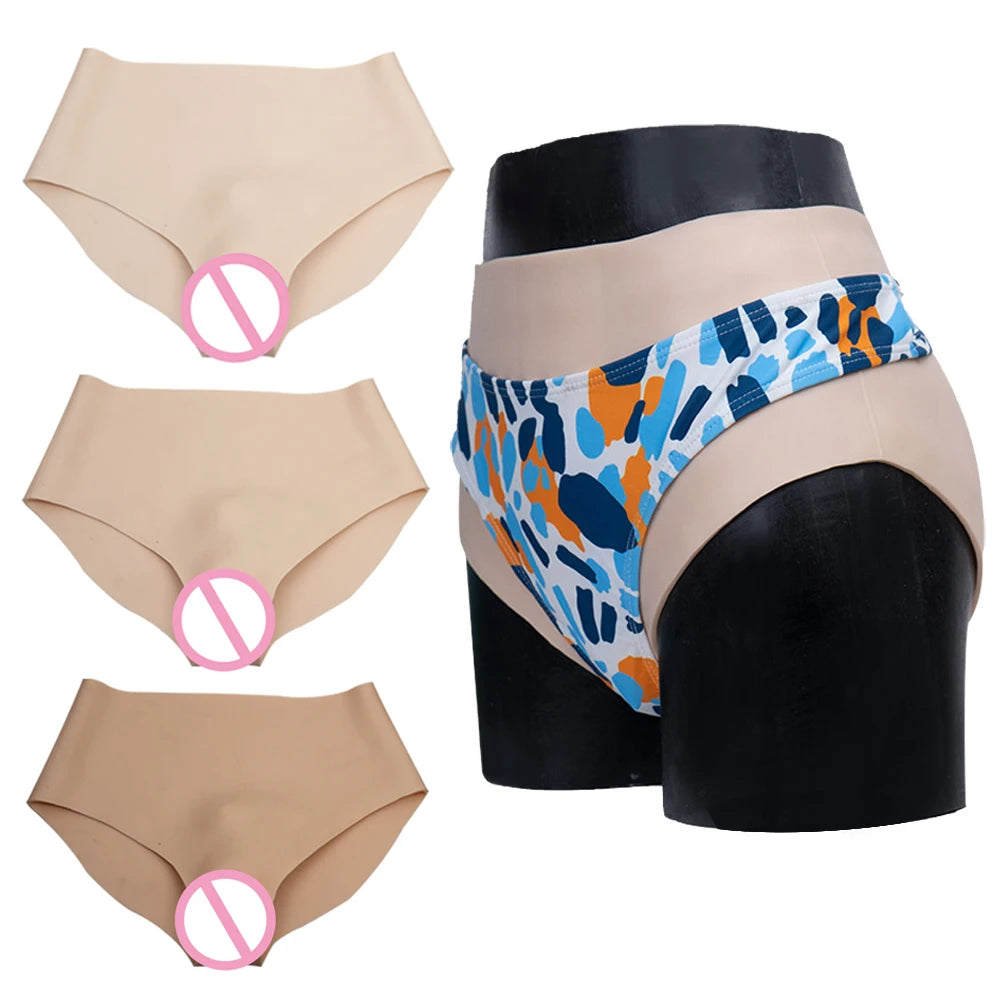 Simulated Silicone Fake Vagina Underwear Briefs Panties Hiding Penis For Crossdresser Transgender Shemale Dragqueen Cosplay Gays