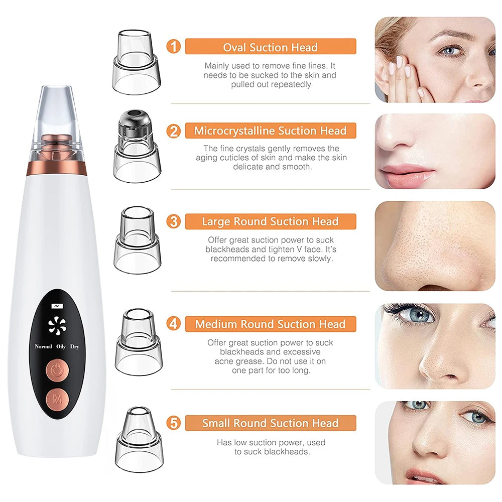 NEW Arrivals Electric Vacuum Set Suction Blackhead Remover Facial Pore Cleaner Black Spots Removal Facial Deep Cleansing Machine Skin Care Tools