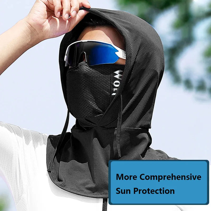 NEW Arrivals Dual-Use Full Face Sun Protection Mask Summer Ice Silk Comfortable Face Balaclava, for Hiking, Cycling, Hunting, Fishing Women Men Sports Apparel Accessories