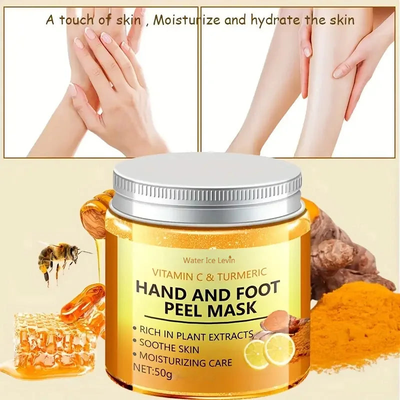 NEW Arrivals Vitamin C and Turmeric Hand Wax Mask for Hands and Feet, Smoothing Skin, Gently Cleansing Hand Mask, illuminating Hand Skin Care Supplies