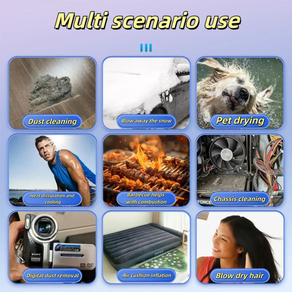 NEW Brand X11Pro MAX Turbo Jet Wireless 6 Modes Blower 990000RPM Powerful Air Blower Brushless Motor Turbo Fan Wind Speed 75m/s 10000mAh Strong Breeze PC/Keyboard/Car Cleaning Air Duster Blower