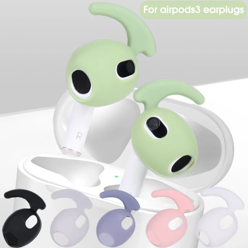 NEW 6 Pairs In-Ear Soft Silicone Ear Tips Cover for Apple Air Pods 3 Protective Ear Pads Earphone Cup Earpads with Anti-Slip Ear Hook