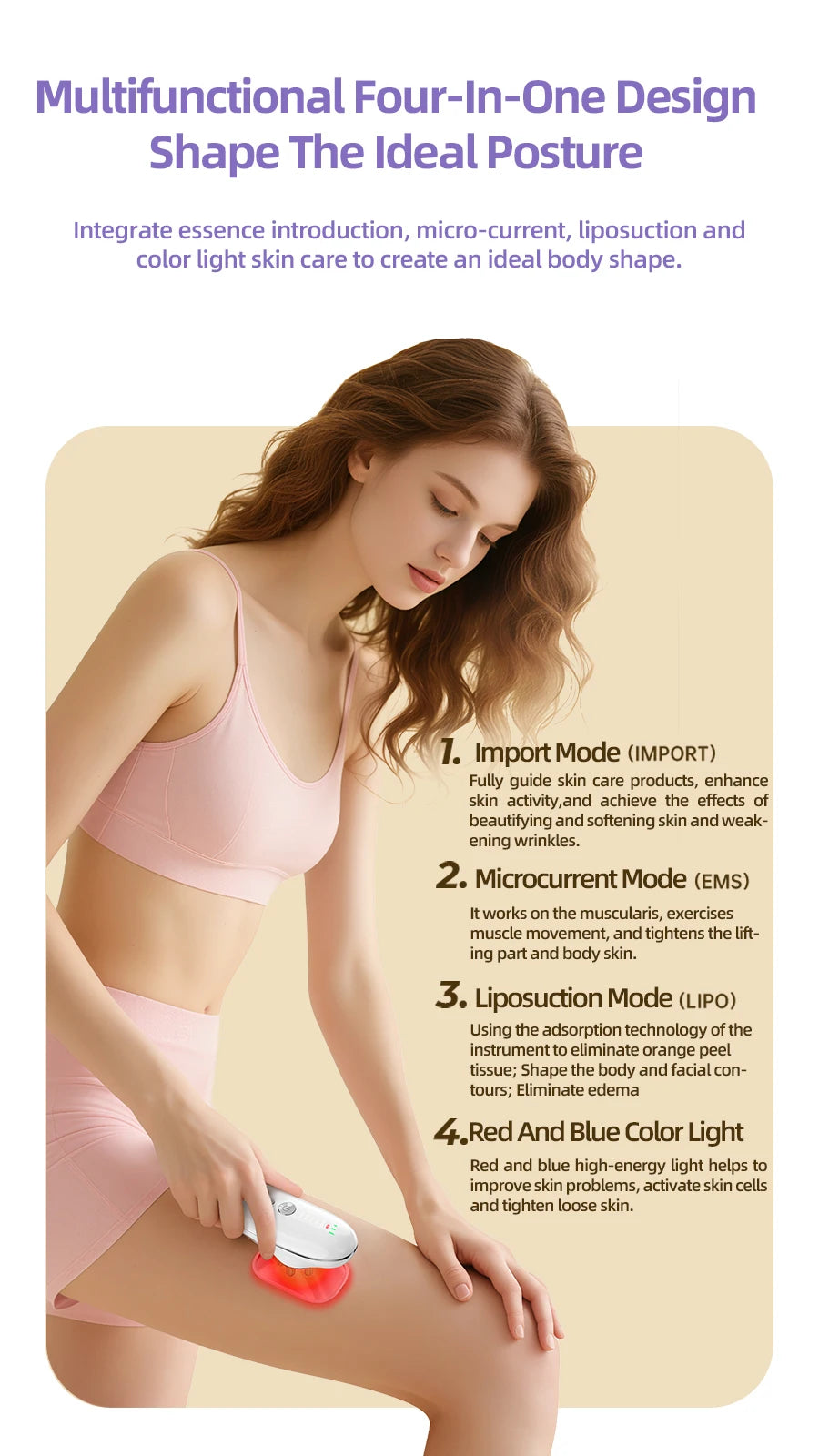 NEW Arrivals 2 in 1 Electric Cellulite Massager Body Sculpting Machine for Leg Abdomen Waist Arm Microcurrent Facial Device for Skin Care