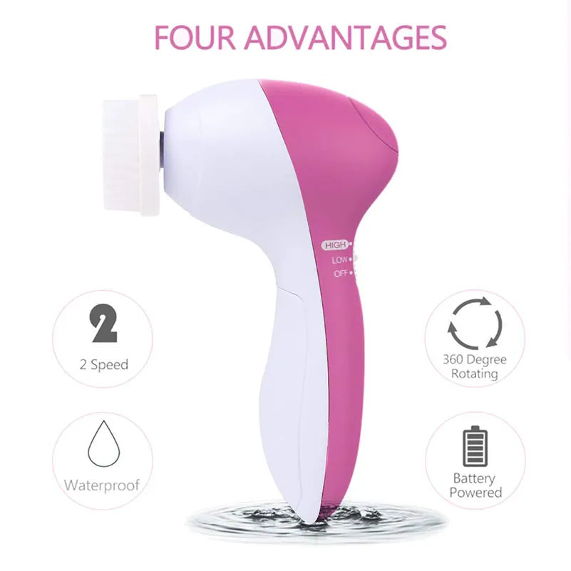 5 in 1 silicone cleanser, Deep Cleanser, pore cleanser, facial massage, skin care, waterproof makeup brush new