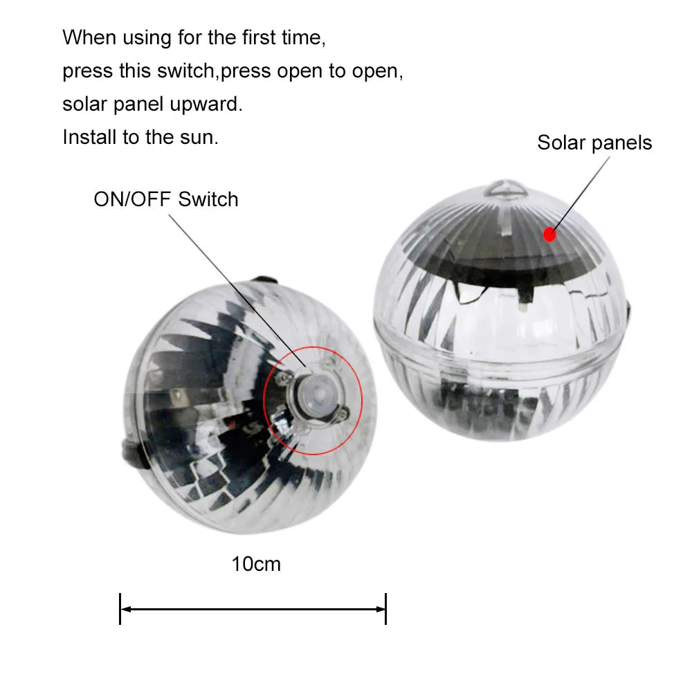 NEW 4PCS Set Led Solar Floating Lamps Swimming Water Pool Ball Solar Panel Powered Pond Drift Waterproof Glow Show Disco Color Changing Lights