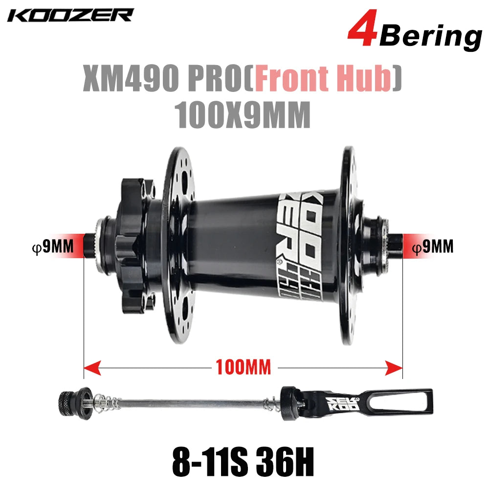 Bicycle Hubs Set KOOZER XM490 PRO 28/32/36 Holes QR THRU TA Steel Shaft 4 Bearing 6 Pawl K7 HG XD MS 8 9 10 11 12 Speed SX NX 12S Bicycle Parts Spares Accessories Sports Supplies