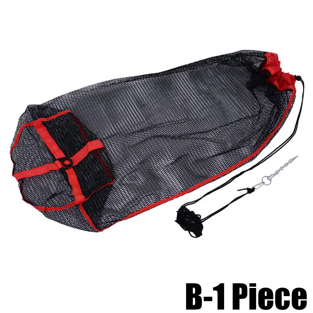 Fishing Mesh Bag Folding Fishing Gear Thickening Small Grid Nets Live Fish Nets Bag Bundle Mouth Net Bag Fishing Supplies