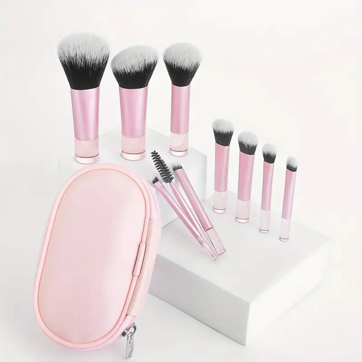 10pcs Women Girls Mini Makeup Brush Set Powder Eyeshadow Foundation Blush Blender Concealer Beauty Makeup Tools Brush Professional Outdoor Travel Supplies Female Ladies Luxury Cosmetics Accessories Products