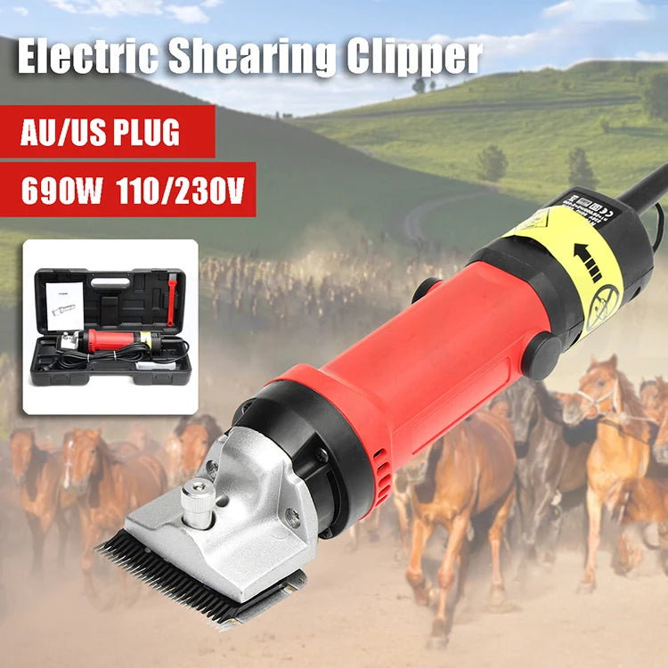 110V/220V Professional Electric Horse Equestrian Cow Sheep Farm Hair Clipper Shearing Machine Pushing Roller Camel Hair Clipper Pet Hair Trimming Machine