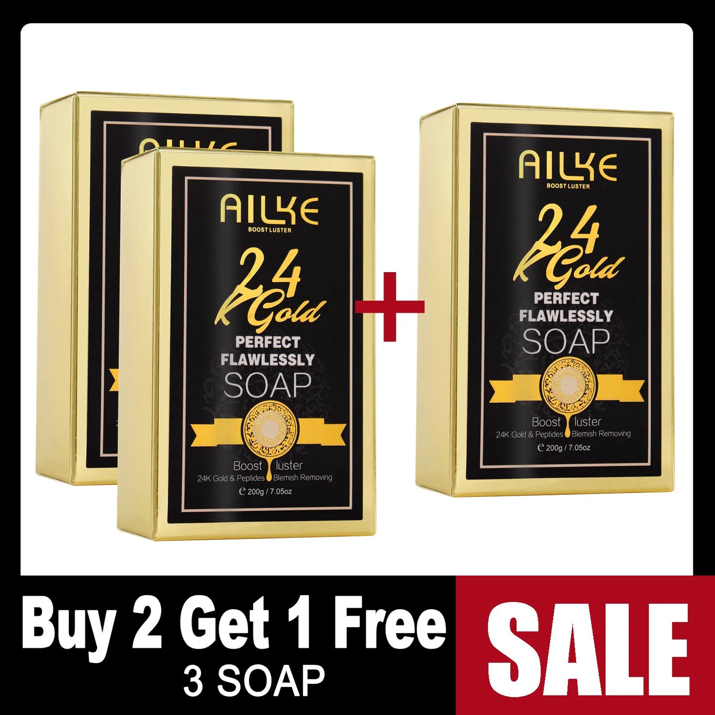 NEW Arrivals AILKE Korean Set 24K Gold Flawlessly Skin Care Range, Skin Whitener, Reduce Dark Spots, Melanin, Wrinkles, Moisturize, For Women & Men Skin Care Supplies