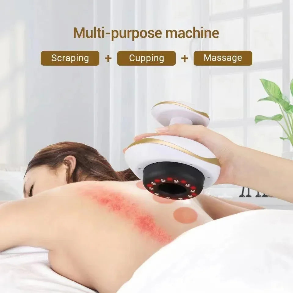 NEW Arrivals Home Electric Gua-Sha Scraping Massage Cupping Body Massager Vacuum Cans Suction Cup Heating Fat Burner Anti-Cellulite Massager Skin Care Supplies