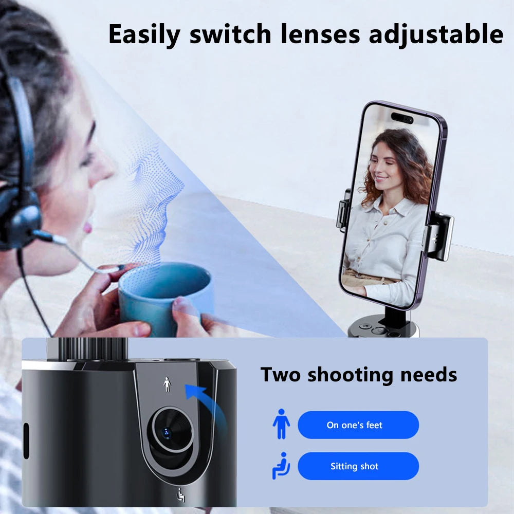 New 360 Rotation Follow-Up Gimbal Stabilizer Monopod Foldable Desktop Tracking Gimbal Stand For YouTube TikTok Instagram Reels Live Photography Smartphones Supplies Mobile Phones Electronics Products Tools