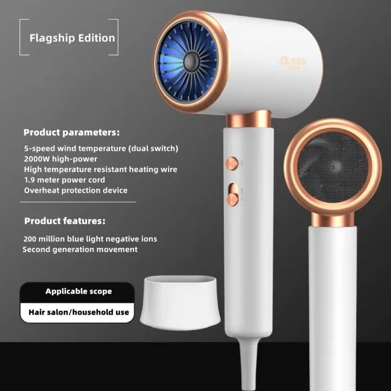 NEW BRAND from Japan  Professional High-Speed Hair Dryer 2400W High-Power Silent EU/UK Plug Household Hair Salon Hair Dryer Hair Care Accessories