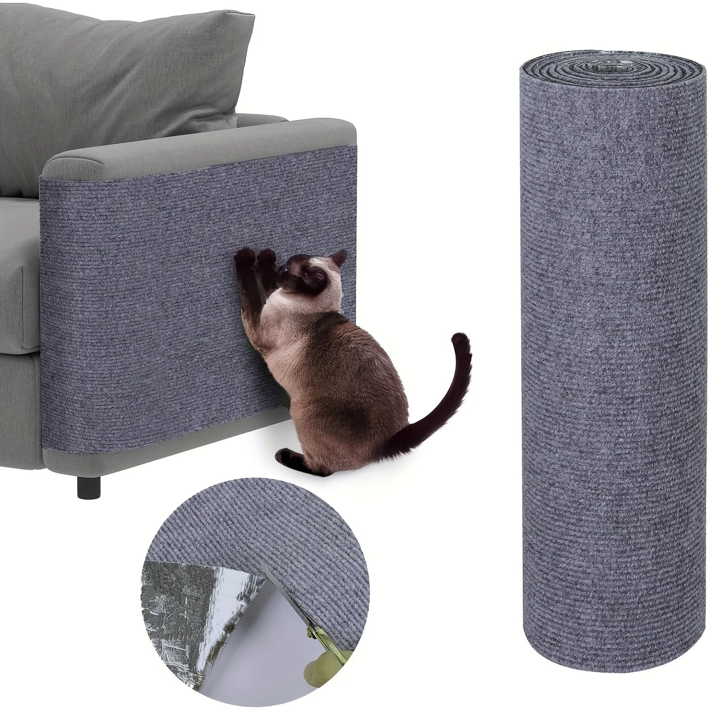 NEW Arrivals 3 Colors 78.7x15.7" Large Customizable Self-Adhesive Cat Scratching Mat - Protects Furniture & Promotes Healthy Claws Home Pets Supplies
