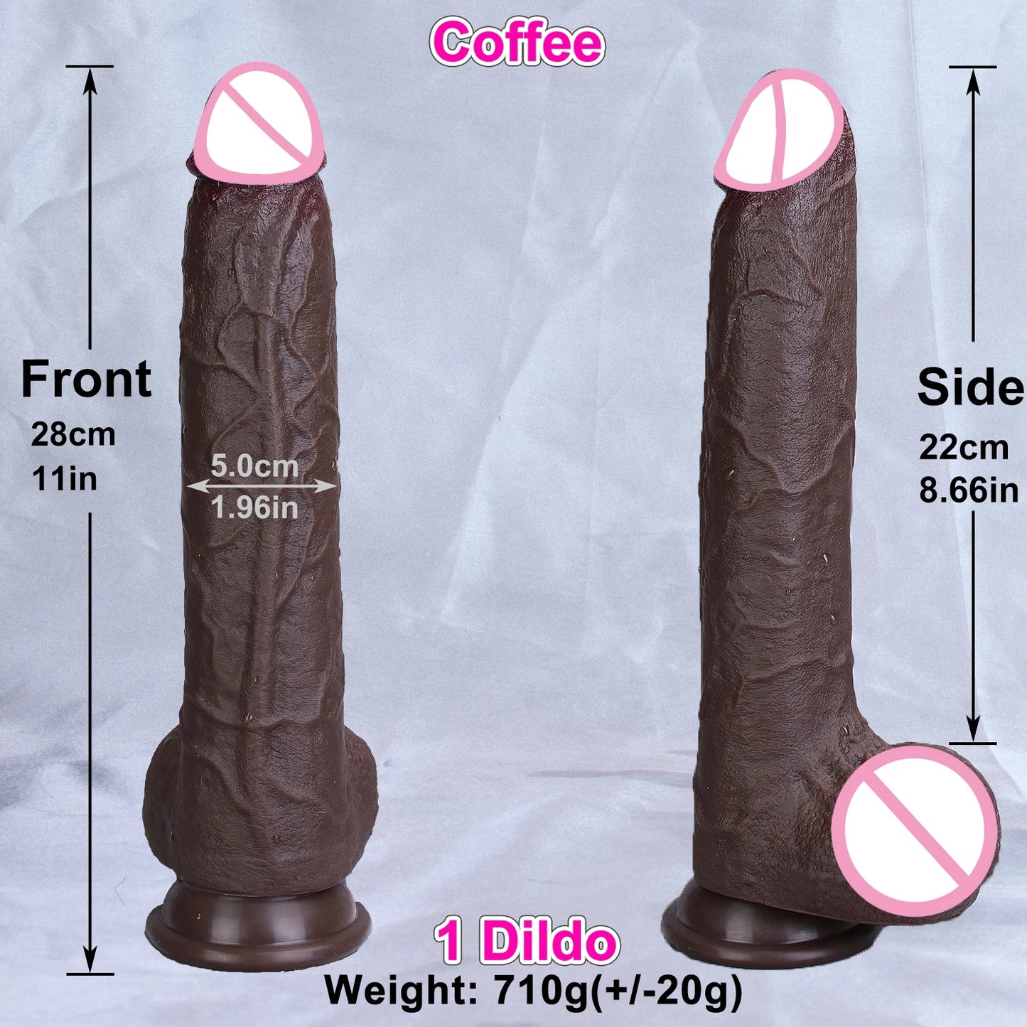 11 INCH Realistic Soft Coffee White Dildo Artificial Penis Man Genitals Anal Sex Toy Female Male Vaginal Masturbation Suction Cup Dick Adults Sex Store Products