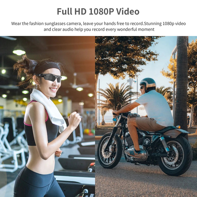 NEW Black Xiaomi Mini 1080P FPV Eyeglasses Video Shooting HD Camera with MIC Wi-Fi Intelligent Headset Glasses Outdoor Sports Video & Sound Recording 20 Languages Cycling Bikes Security Accessories